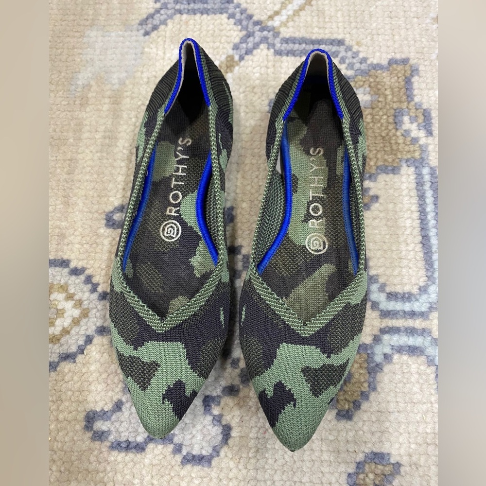 Rothy's The Point Camouflage Flats Size 7.5